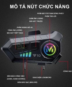 Tai nghe liên lạc bluetooth gắn mũ bảo hiểm chống nước ipx6 tiện dụng