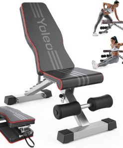 Yoleo Adjustable Weight Bench for Full Body Workout; Foldable Bench Press Bench of Home Gym Strength Training; Incline Decline Flat Utility Workout Bench with Quick Folding& Fast Adjustment (Black)