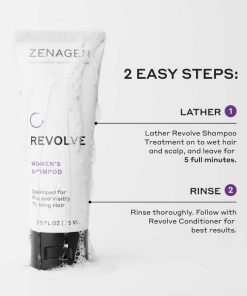 ZENAGEN Revolve Women's Travel Kit | Shampoo + Conditioner for Fine & Visibly Thin Hair, Promotes Thicker Fuller Hair, Plant-Based Formula, Color-Safe, Vegan