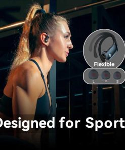 bmani Noise Cancelling Earbuds Wireless Ear Buds Bluetooth Headphones with 80H Playtime LED Display Case, Over-Ear Hook with Mic, Easy Button Controls, Sports Earphones for Running Workout Gym 1