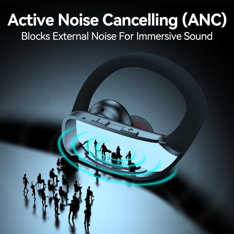 bmani Noise Cancelling Earbuds Wireless Ear Buds Bluetooth Headphones with 80H Playtime LED Display Case, Over-Ear Hook with Mic, Easy Button Controls, Sports Earphones for Running Workout Gym 3 bmani Noise Cancelling Earbuds Wireless Ear Buds Bluetooth Headphones with 80H Playtime LED Display Case, Over-Ear Hook with Mic, Easy Button Controls, Sports Earphones for Running Workout Gym 1