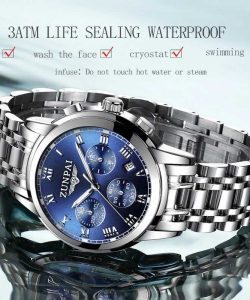 Đồng Hồ Doanh Nhân ZUNPAI – Thiết Kế Đơn Giản, Thanh Lịch – Đồng Hồ Bấm Giờ 3 Mắt, Thép Không Gỉ, Chống Nước Thể Thao