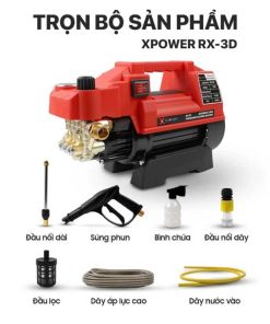 Máy Rửa Xe Mini XPOWER RX-3D 3600W Áp Lực Cao,Có Chỉnh Áp,Máy xịt rửa Điều Hòa,tặng bình bọt tuyết
