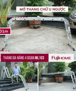 Thang Nhôm Gấp Đa Năng 4 Đoạn FUJIHOME (cao 3,7m – 4,4m – 4,7m)