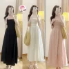 Váy 2 Dây Nữ Cúp Ngực Xếp Ly Dáng Dài, Đầm Maxi Phong Cách Tiểu Thư