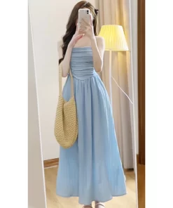 Váy 2 Dây Nữ Cúp Ngực Xếp Ly Dáng Dài, Đầm Maxi Phong Cách Tiểu Thư