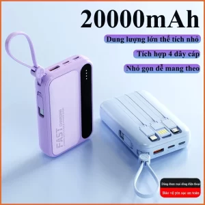 Sạc dự phòng 20000mAh nhiều cổng sạc tương thích nhiều thiết bị TYPE C-USB