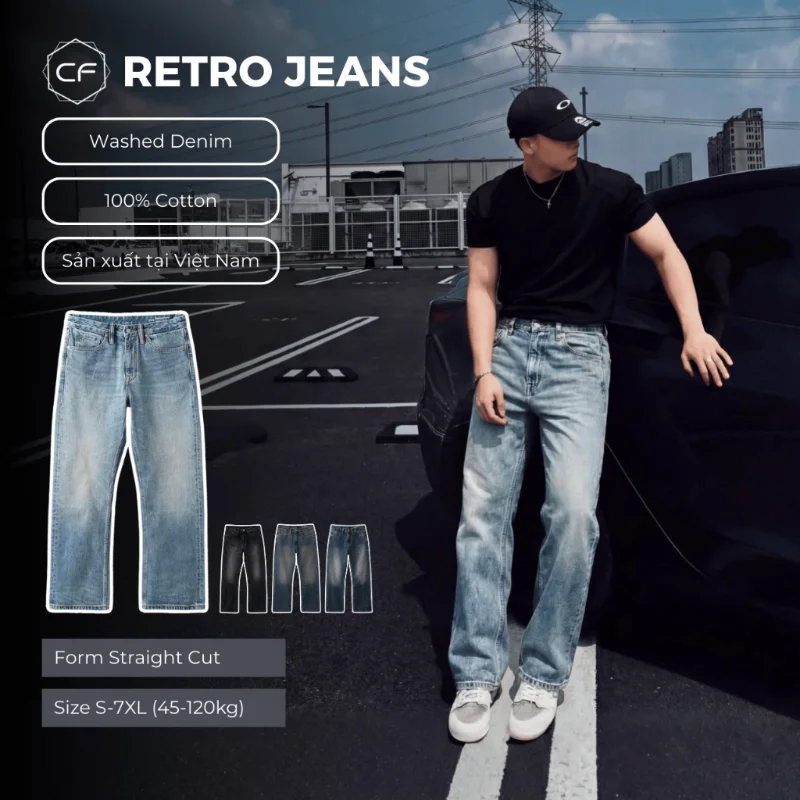 Chi tiết chất liệu quần jean CLEANFIT