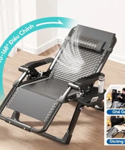 Ghế Xếp Gấp Gọn Nghỉ Trưa Khung Thép Carbon Vải Lụa Băng Chịu 150kg