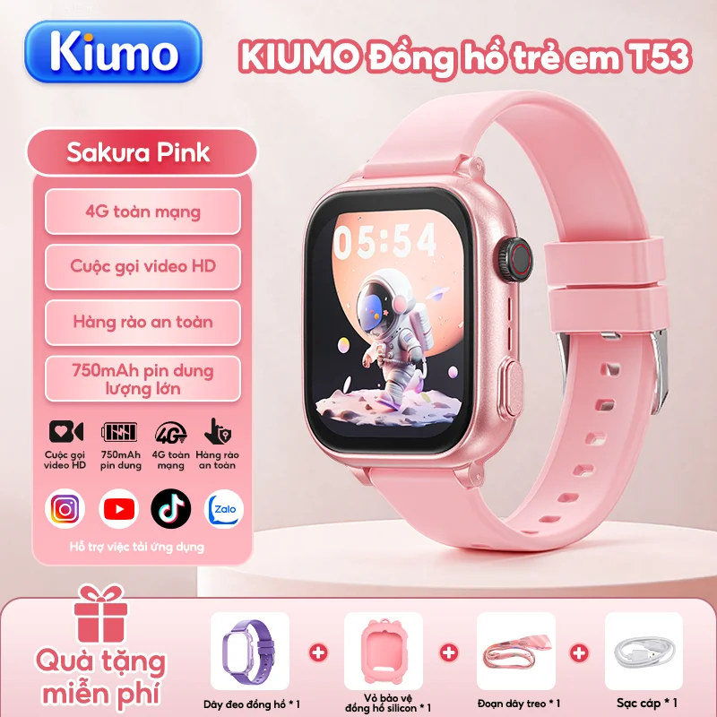 Kiumo đồng hồ thông minh trẻ em màu Sakura Pink