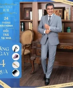 POROMAN LUXURY 2626 Vest Trung Niên Cao Cấp 2 Lớp – Bộ Vest Xuất Khẩu Nhập Khẩu 2026